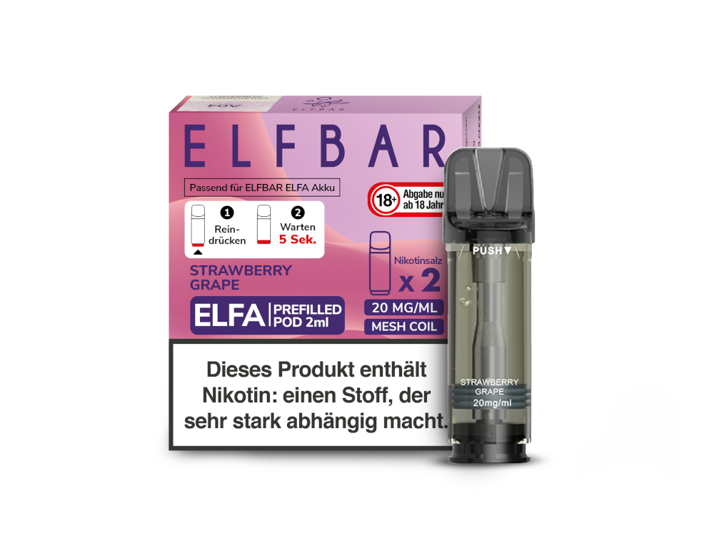 Elfbar Pods Strawberry Grape ELFA Liquid Pod 2er Pack Elf Bar FS 18k 50mg Strawberry Grape Elfbar Pods Strawberry Grape ELFA Liquid Pod 2er Pack Elf Bar FS 18k 50mg Strawberry Grape